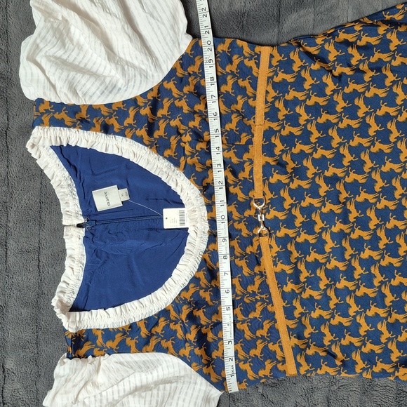Anthropologie Maeve Puff-Sleeve Twofer Horse Print Mini Dress Size XL, NWT - Picture 9 of 17